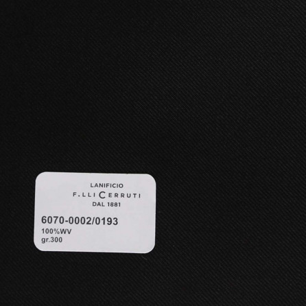 6070-0002/0193 Cerruti Lanificio - Vải Suit 100% Wool - Đen Trơn